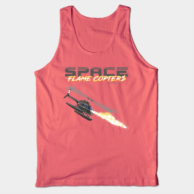 Space Flame Copter Tank Top by HorrorVirgin